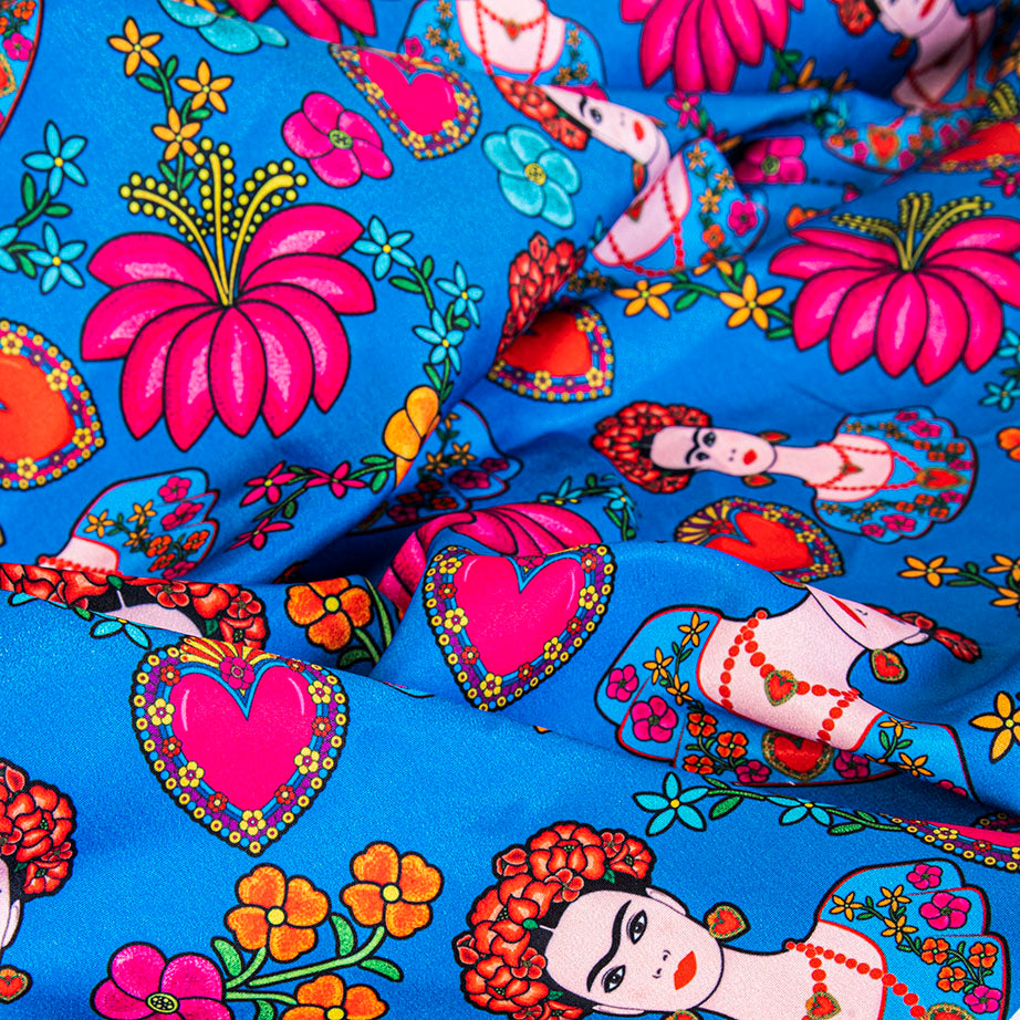 TELA SEDA OAXAQUEÑA F/AZUL X METRO