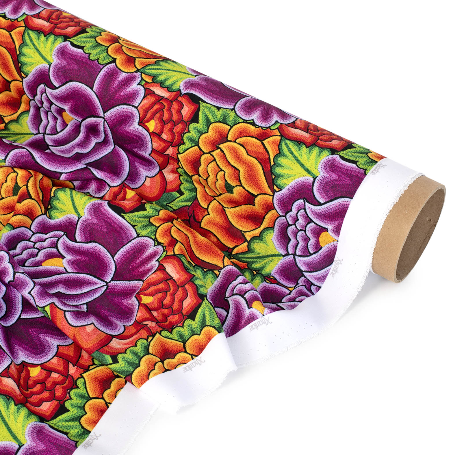 TELA TIPO SEDA FLOR UVA X METRO