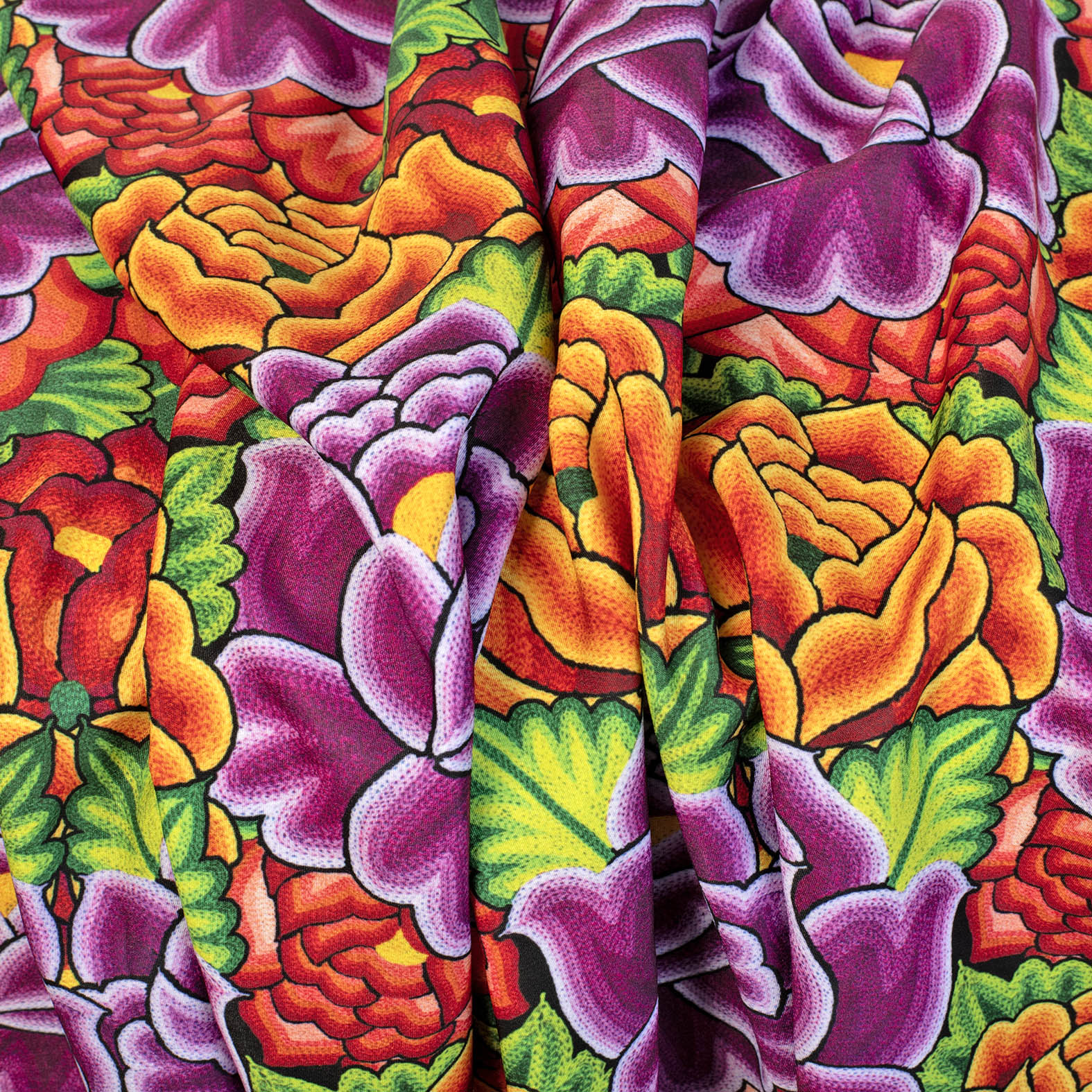 TELA TIPO SEDA FLOR UVA X METRO