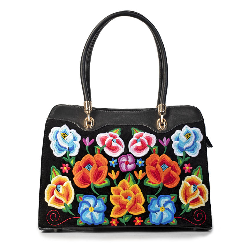 BOLSA NINA BORDADO FLOR AZUL ISTMO