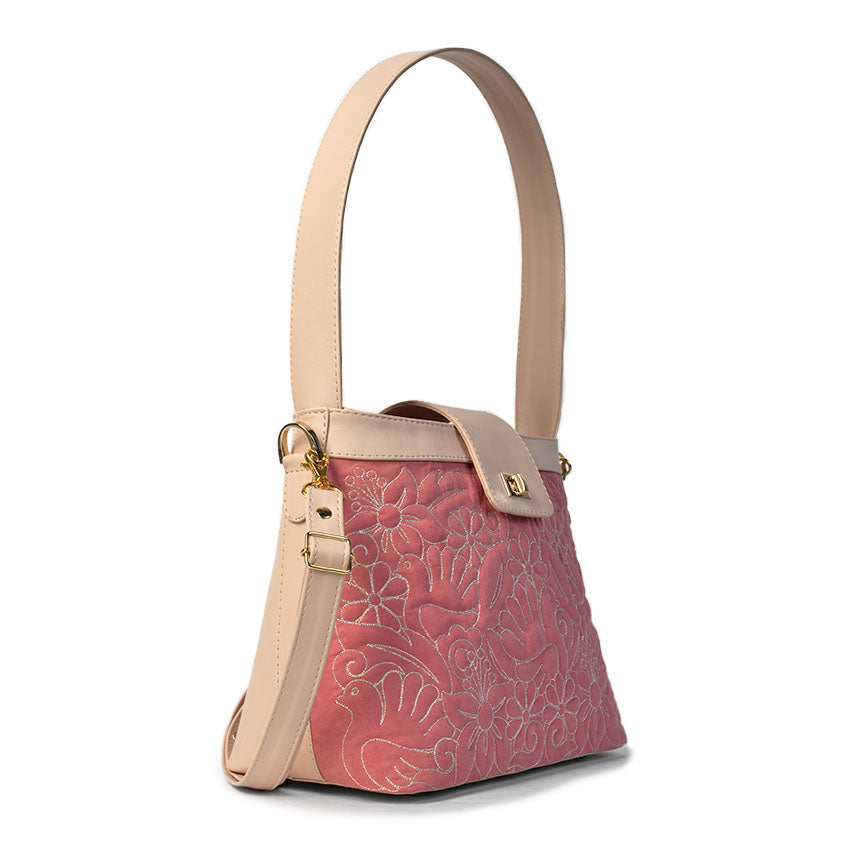 BOLSA YAMILET BORDADO JALAPA SINTETICO LATTE