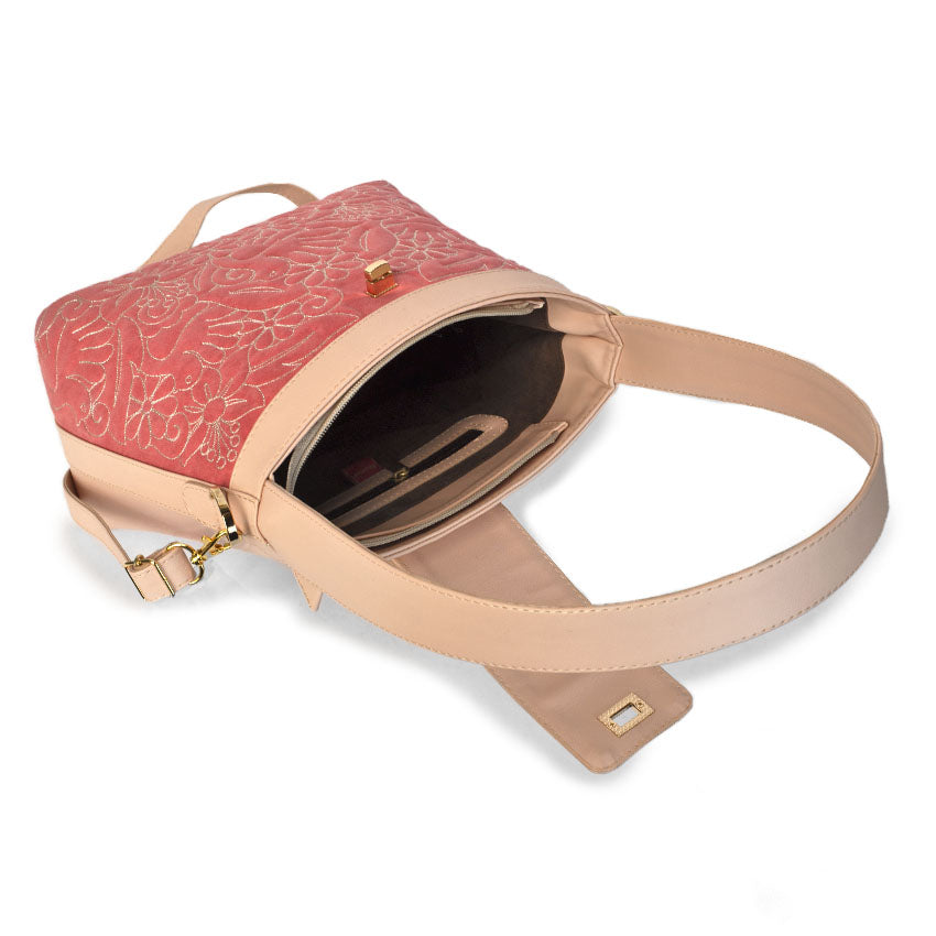 BOLSA YAMILET BORDADO JALAPA SINTETICO LATTE