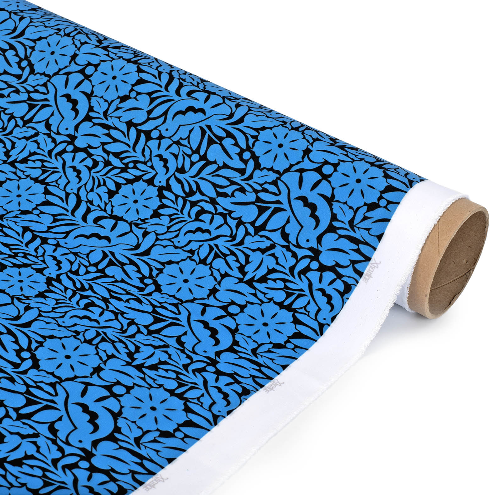 TELA TIPO SEDA DISEÑO JALAPA AZUL X METRO