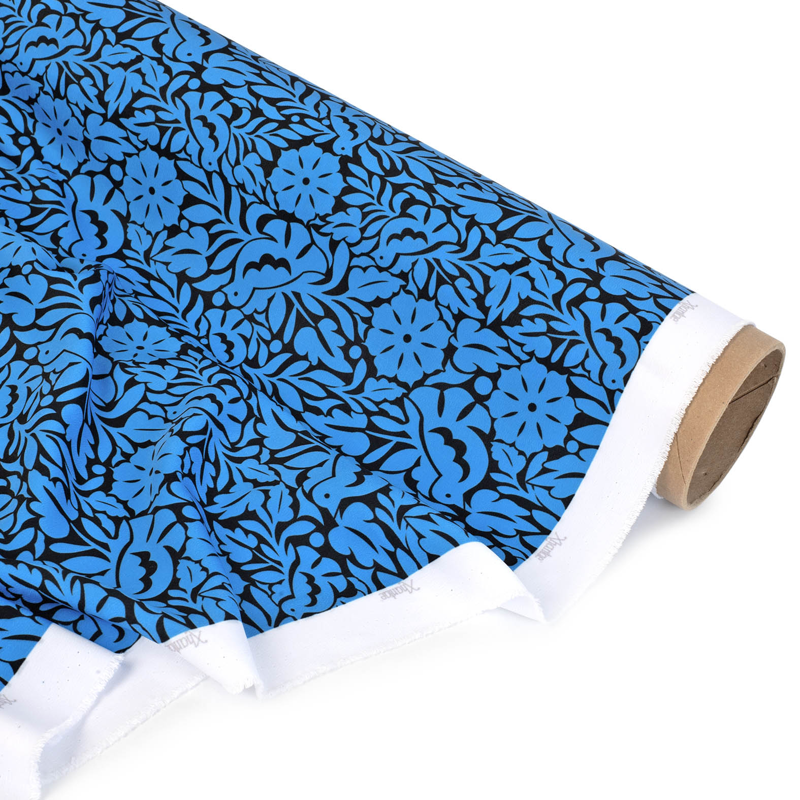 TELA TIPO SEDA DISEÑO JALAPA AZUL X METRO