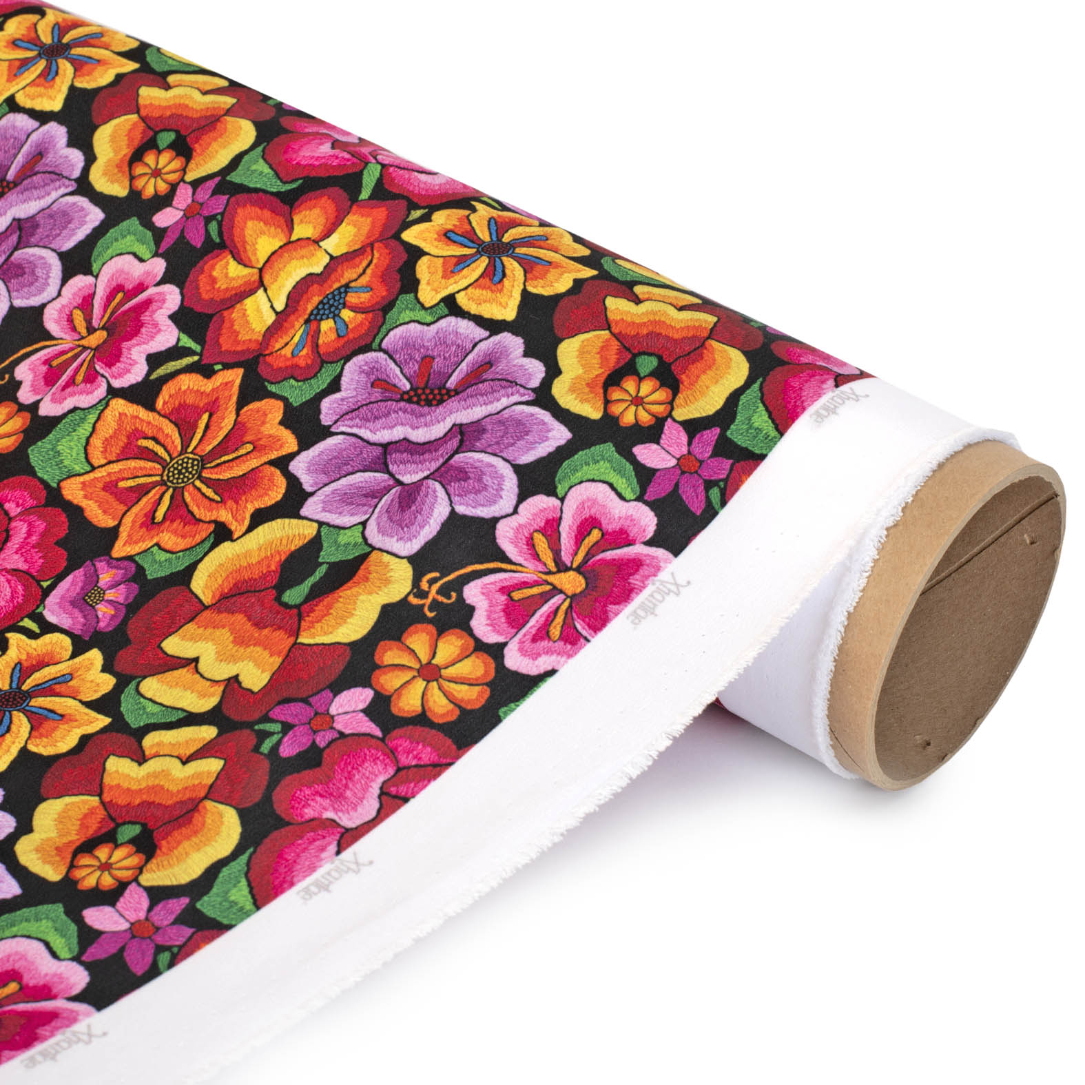 TELA TIPO SEDA DISEÑO 2005 FLORAL X METRO