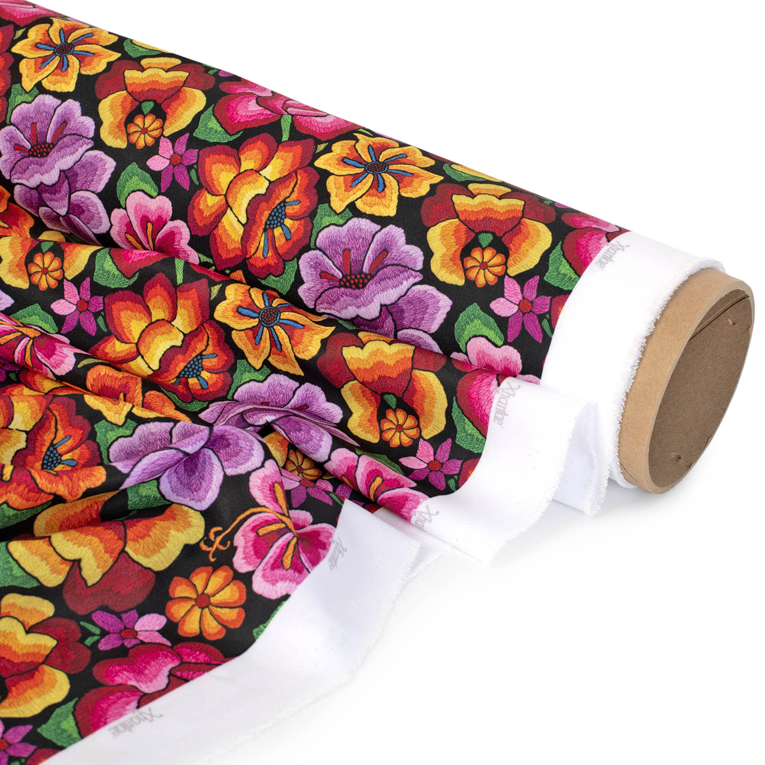 TELA TIPO SEDA DISEÑO 2005 FLORAL X METRO