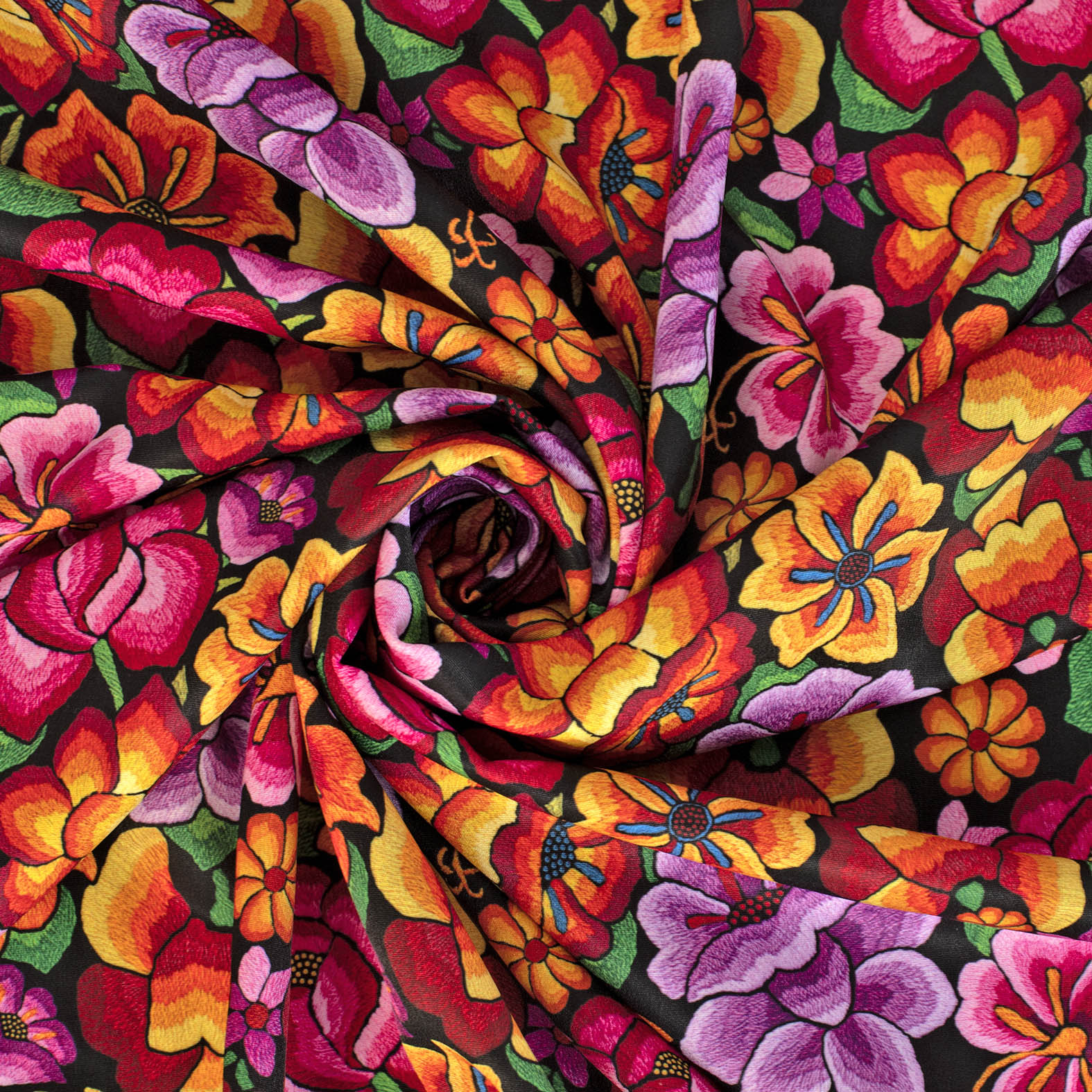 TELA TIPO SEDA DISEÑO 2005 FLORAL X METRO