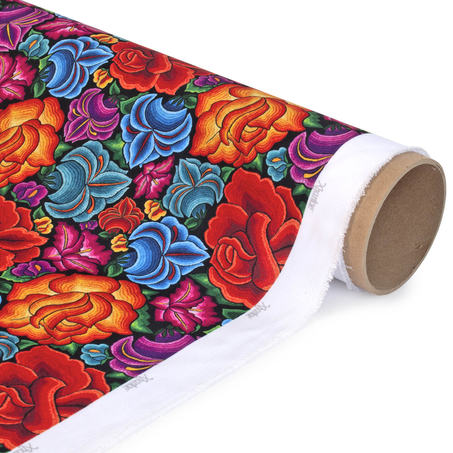 TELA TIPO SEDA DISEÑO FLORAL 4 X METRO