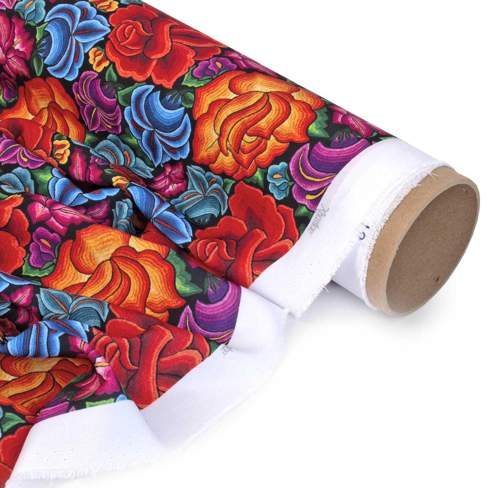 TELA TIPO SEDA DISEÑO FLORAL 4 X METRO