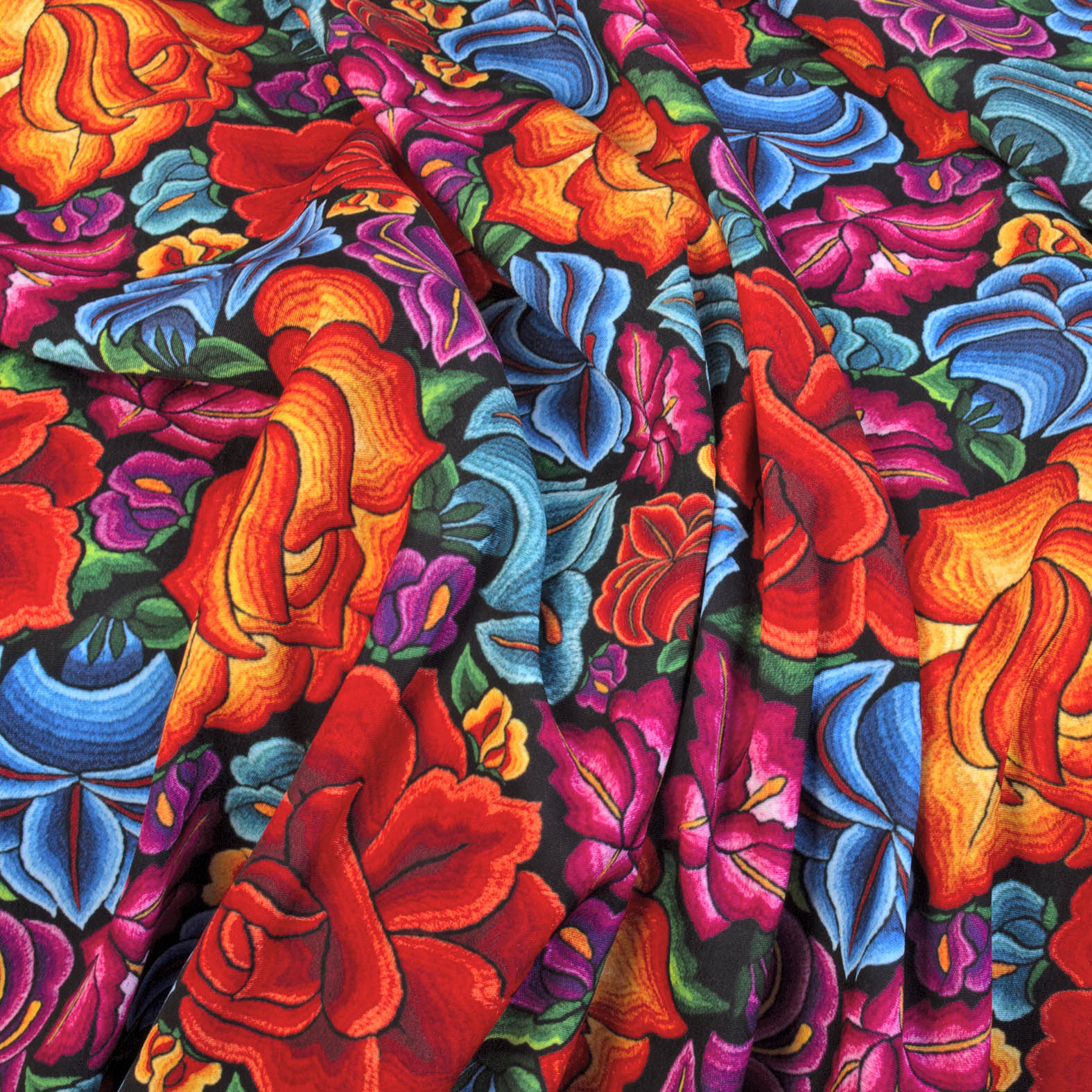 TELA TIPO SEDA DISEÑO FLORAL 4 X METRO
