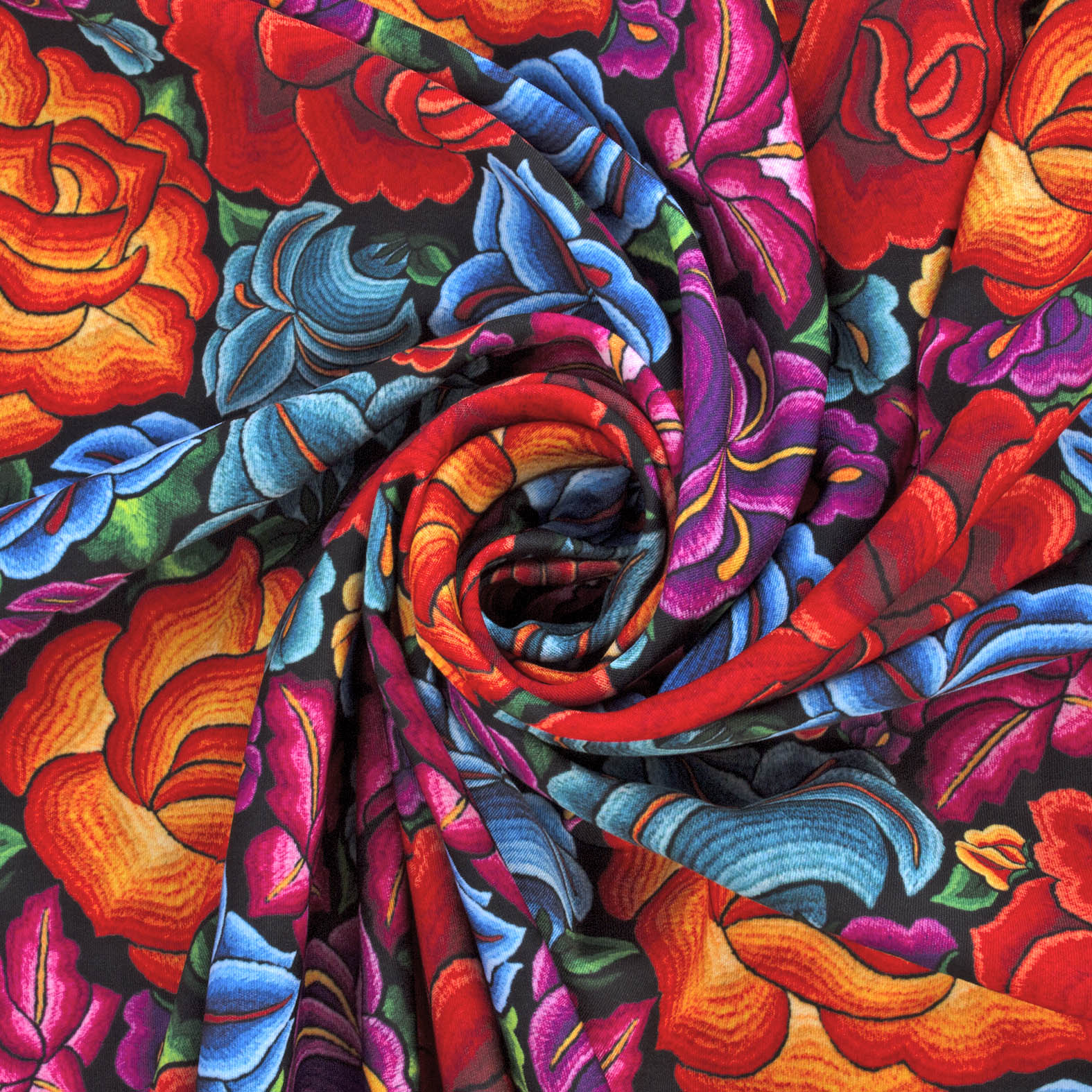 TELA TIPO SEDA DISEÑO FLORAL 4 X METRO
