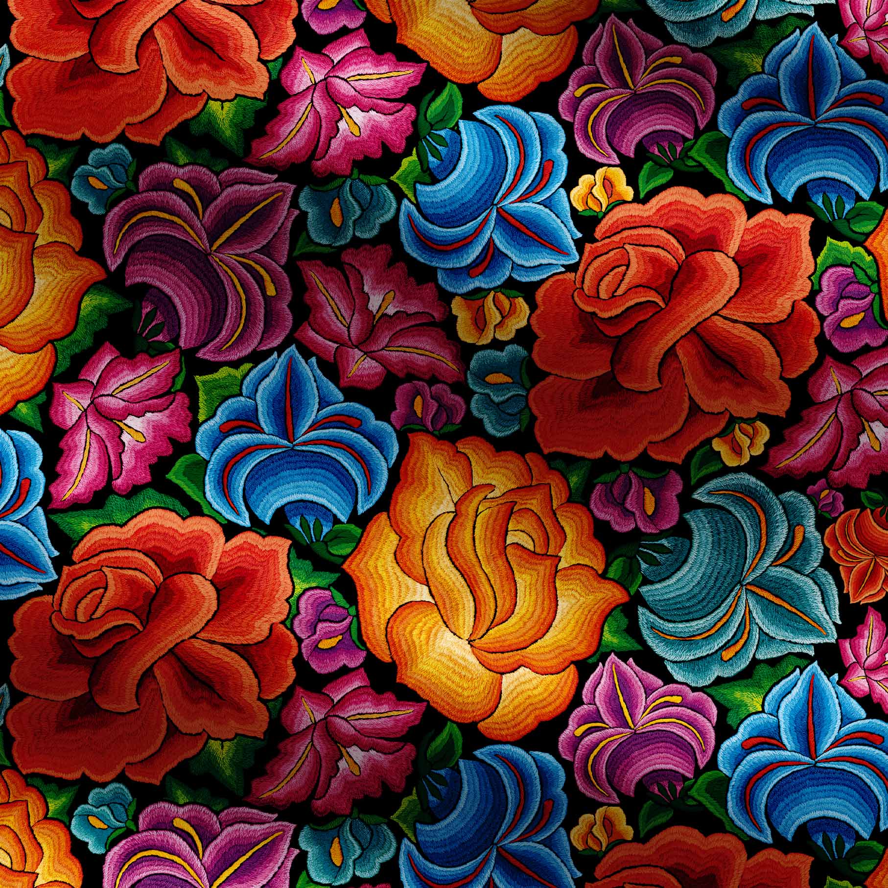 TELA TIPO SEDA DISEÑO FLORAL 4 X METRO
