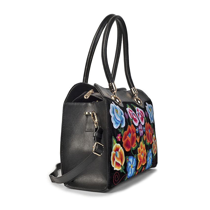 BOLSA NINA BORDADO FLOR AZUL ISTMO