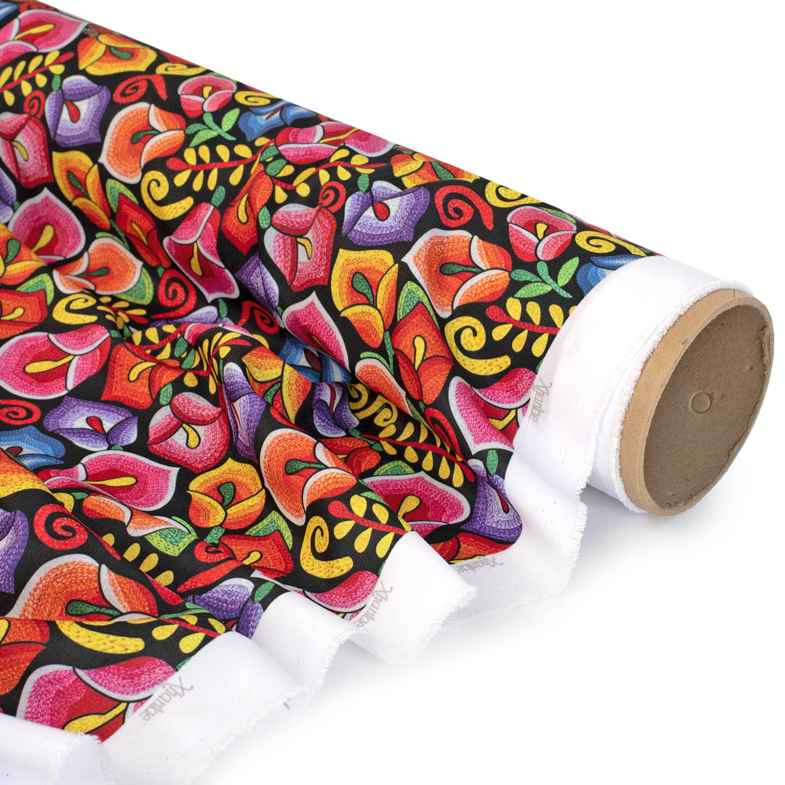 TELA TIPO SEDA DISEÑO 1014 FLORAL X METRO
