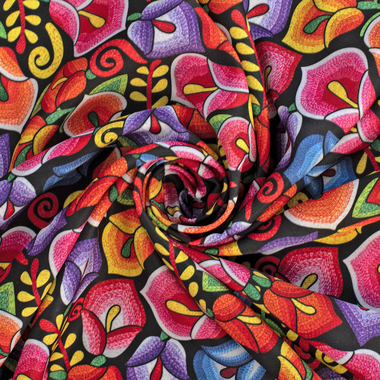 TELA TIPO SEDA DISEÑO 1014 FLORAL X METRO
