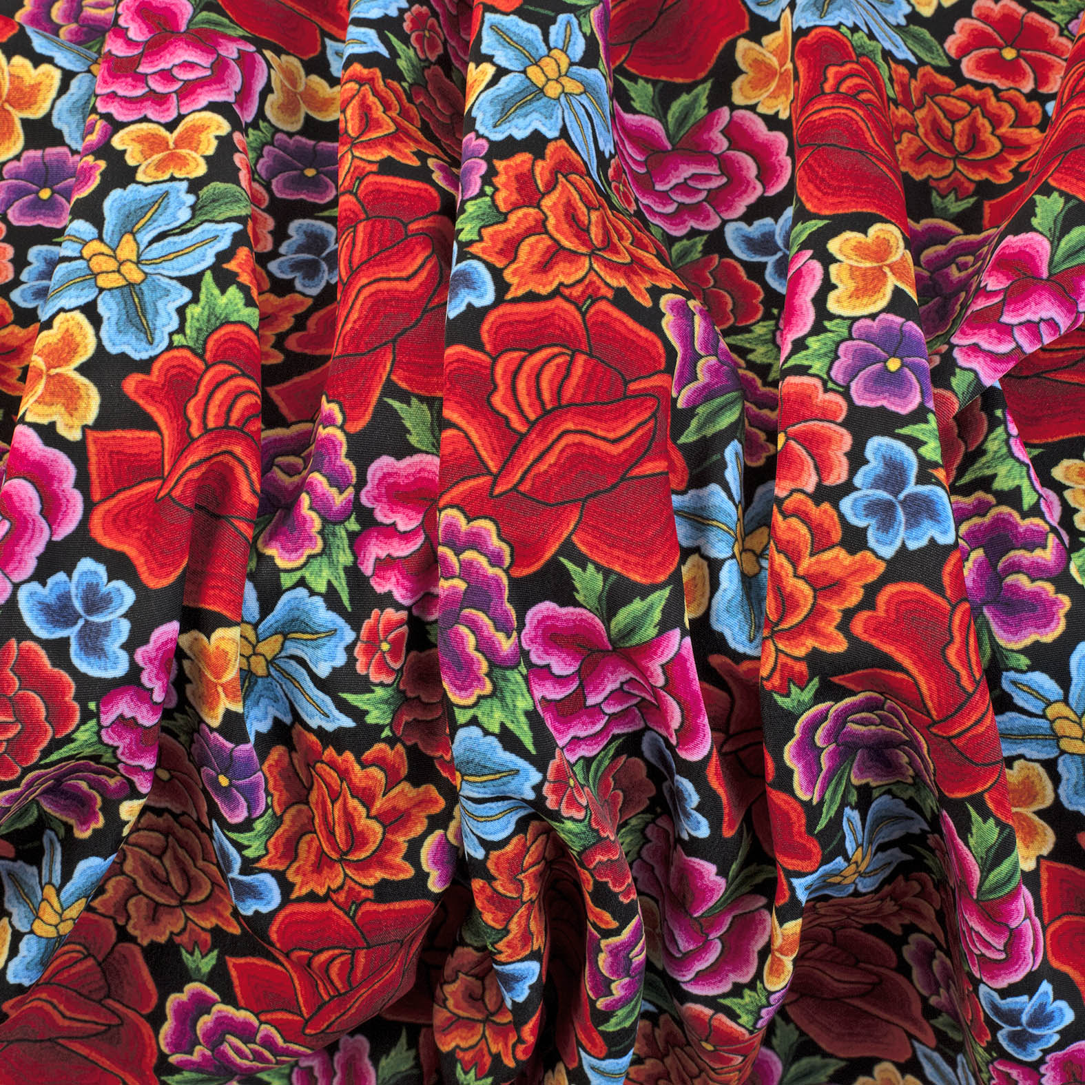 TELA TIPO SEDA DISEÑO 2006 FLORAL X METRO
