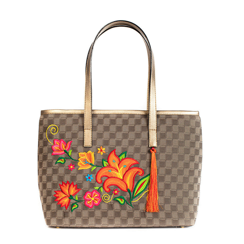 BOLSA THALIA FLOR NARANJA LONETA
