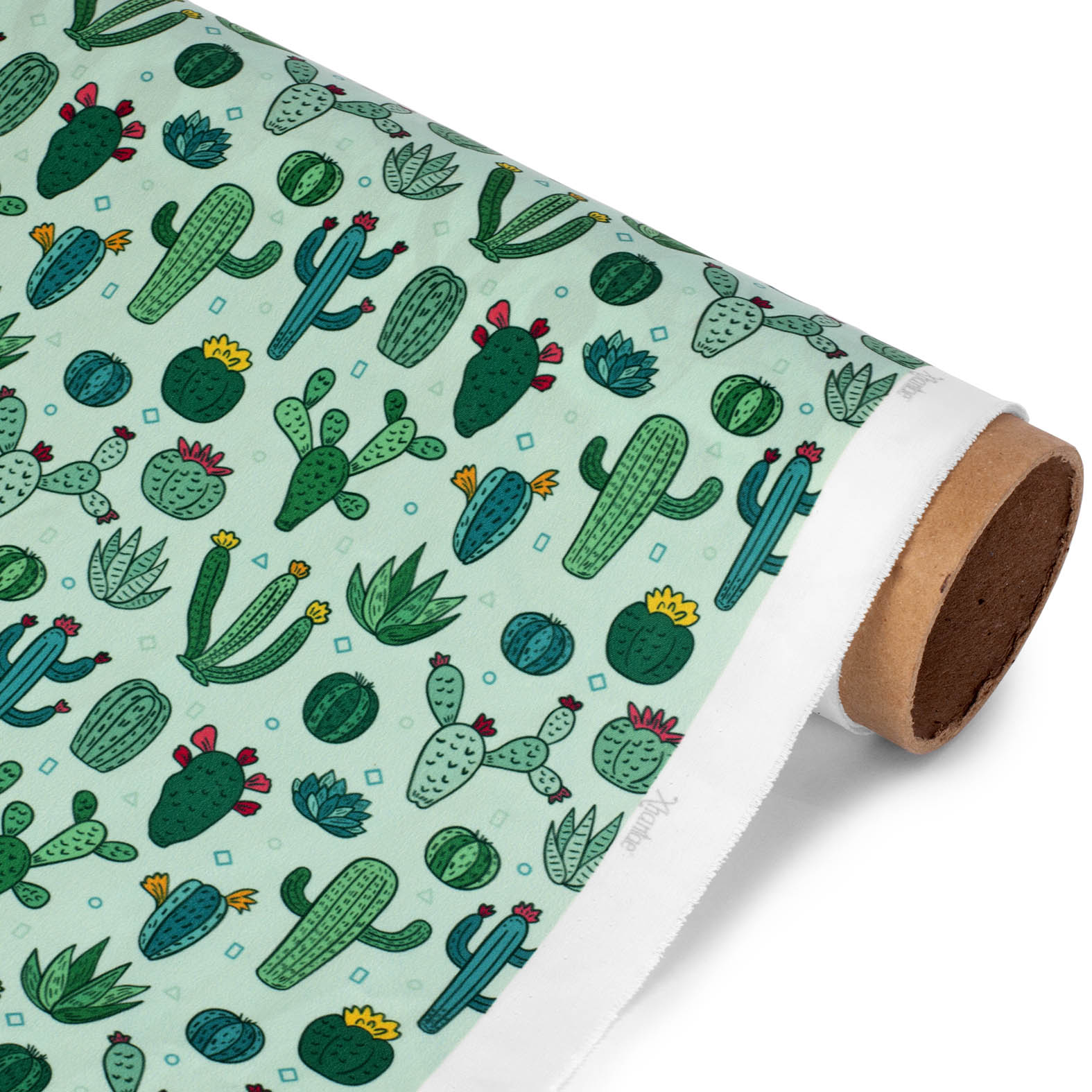 TELA TIPO SEDA DISEÑO CACTUS/SABILA F. VERDE X METRO