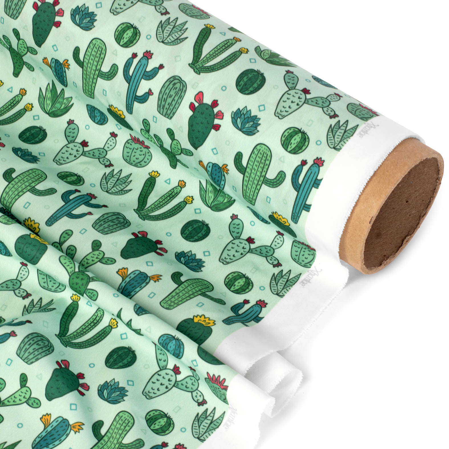 TELA TIPO SEDA DISEÑO CACTUS/SABILA F. VERDE X METRO