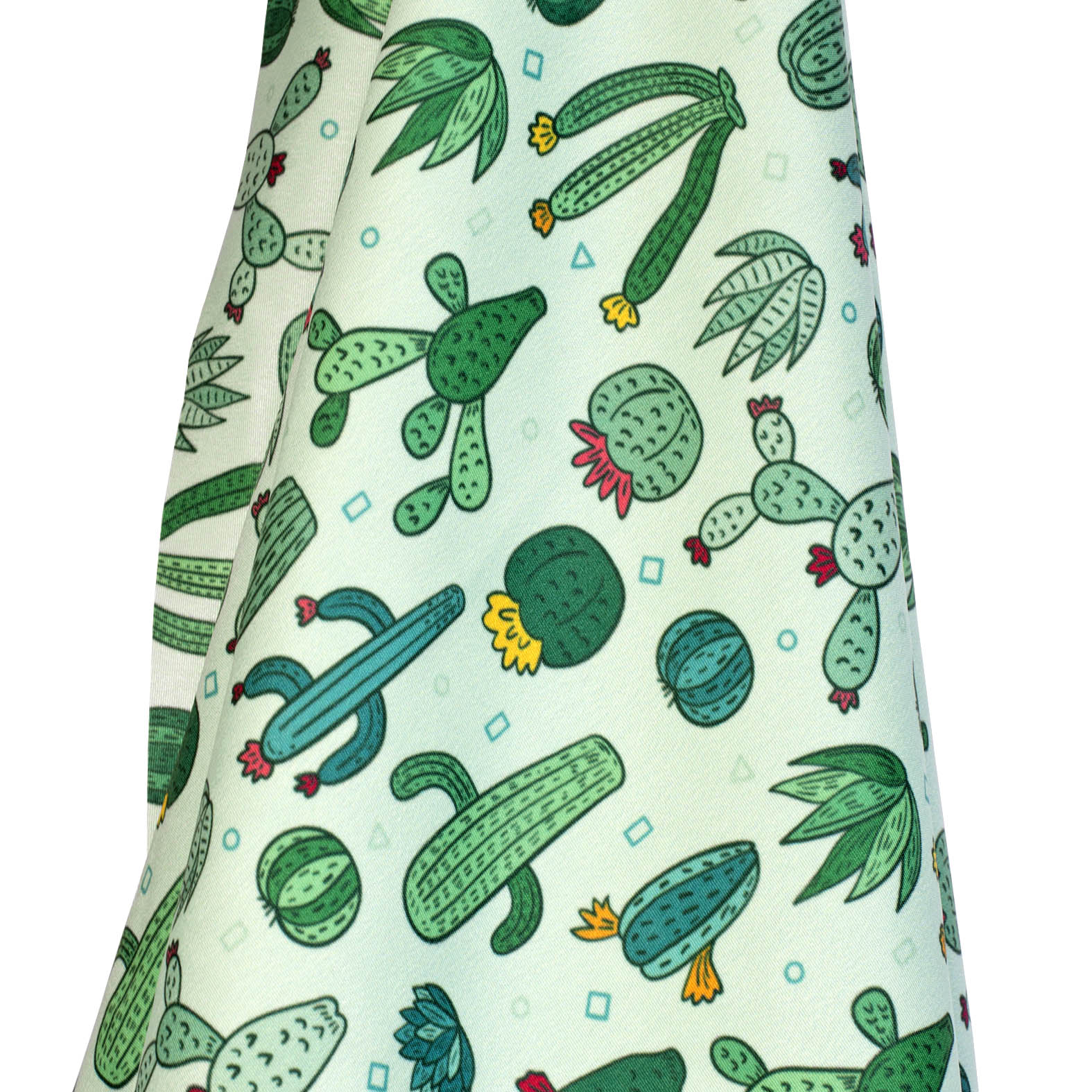 TELA TIPO SEDA DISEÑO CACTUS/SABILA F. VERDE X METRO