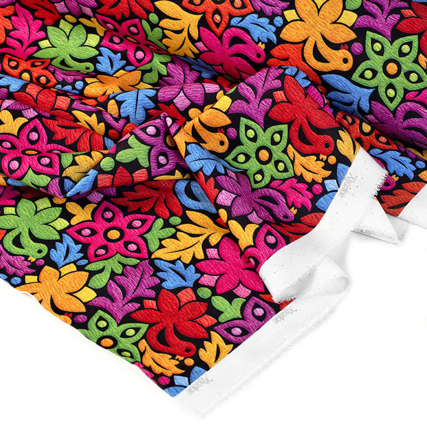 TELA TIPO SEDA DISEÑO TORTOLITA F/NEGRO