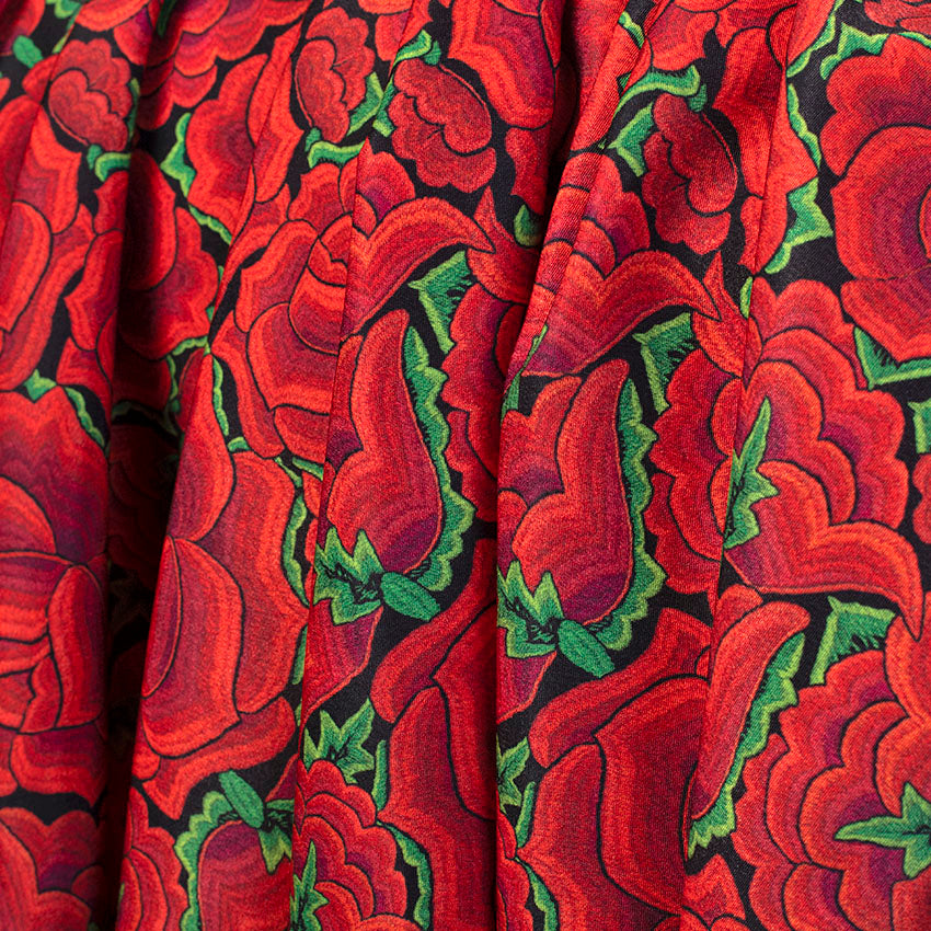 TELA TIPO SEDA DISEÑO FLORAL 5 X METRO