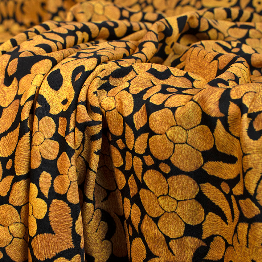 TELA SEDA DISEÑO TUXTEPEC CHIC DORADO X METRO