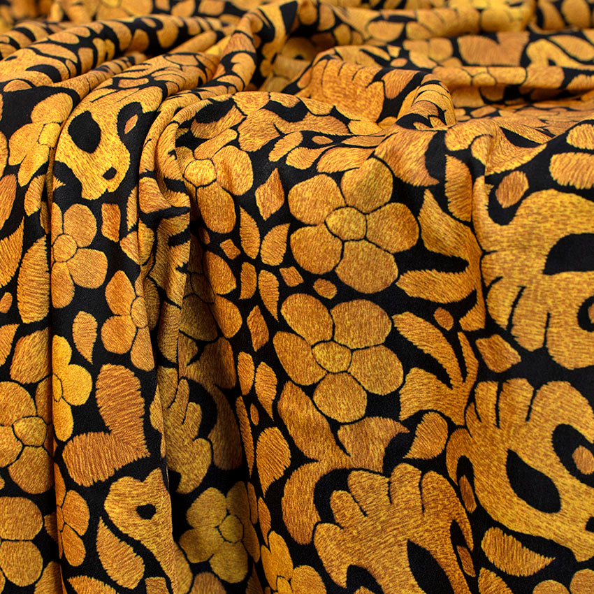 TELA SEDA DISEÑO TUXTEPEC CHIC DORADO X METRO