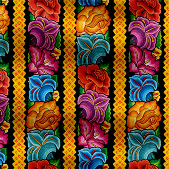 TELA TIPO SEDA DISEÑO FLORAL 4 CADENILLA X METRO