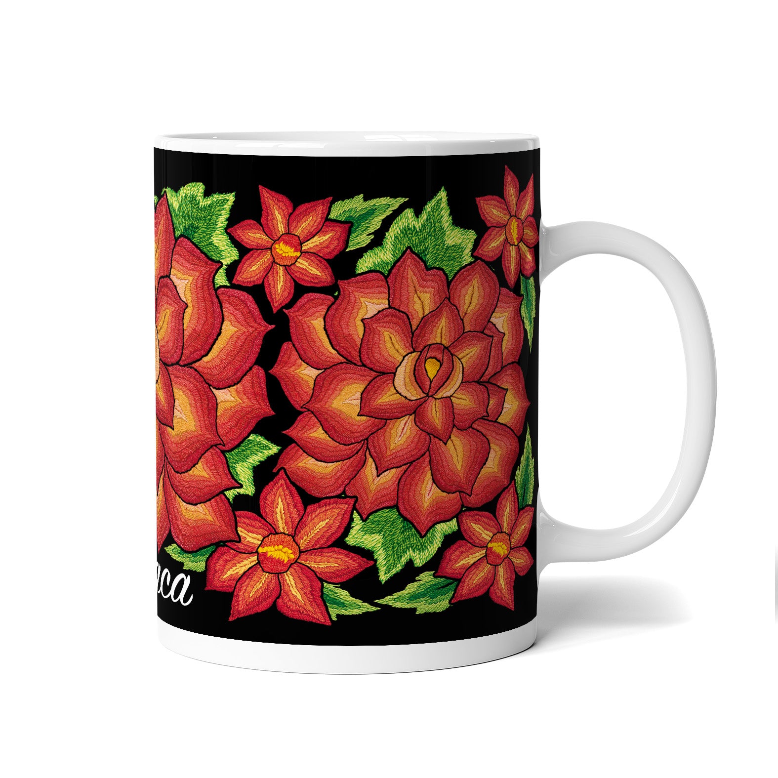 TAZA DISEÑO NOCHEBUENA NAVIDEÑA