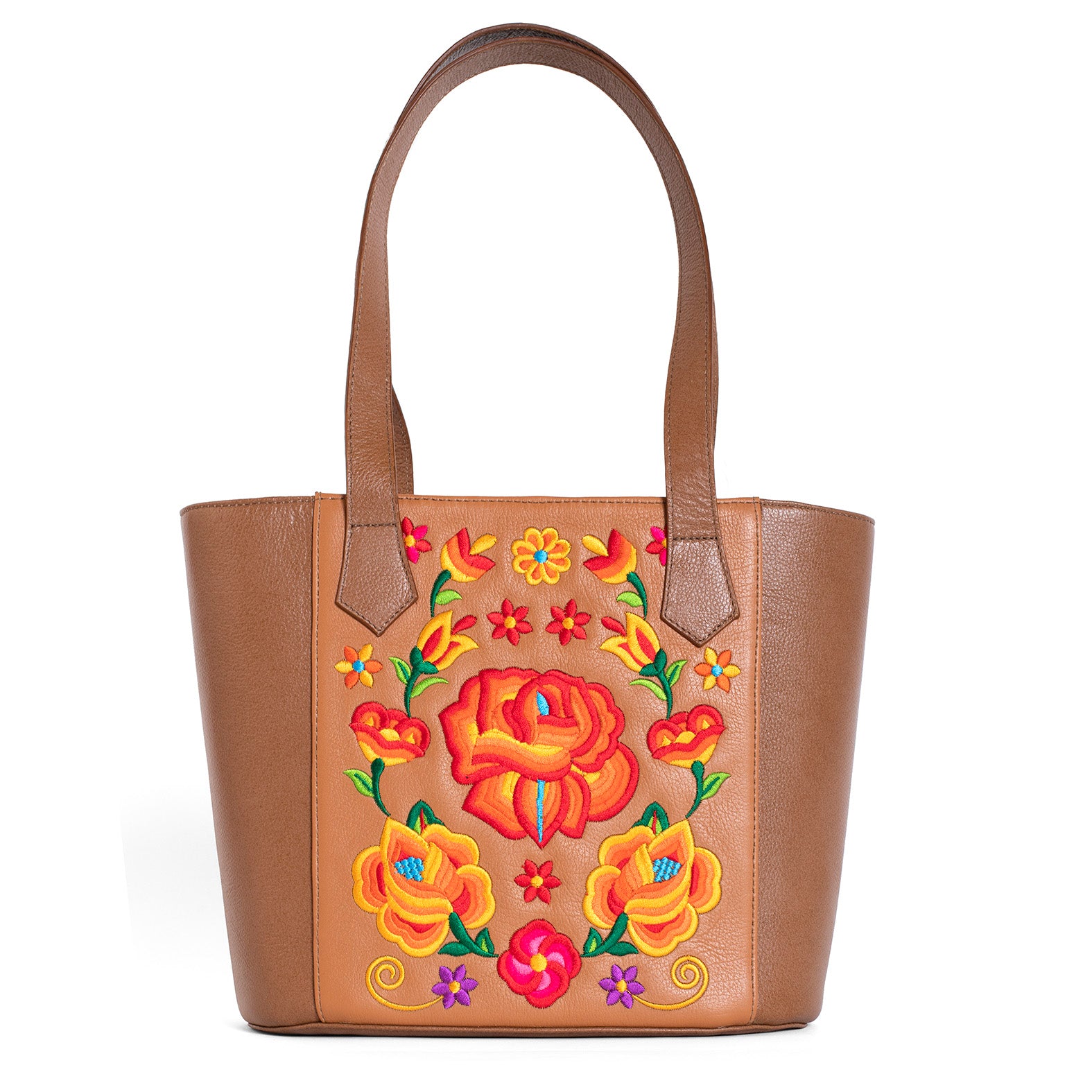 BOLSA GRISELDA BORDADO PRIMAVERA CAMEL