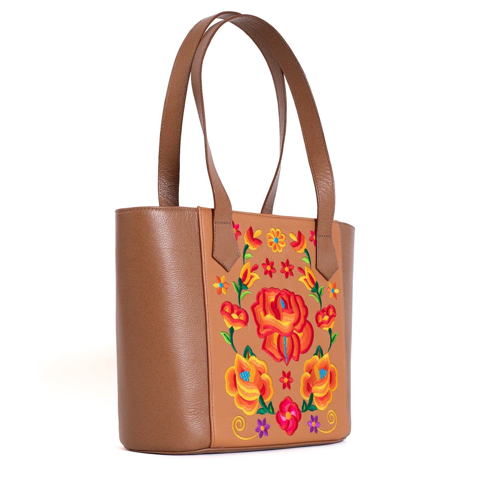 BOLSA GRISELDA BORDADO PRIMAVERA CAMEL