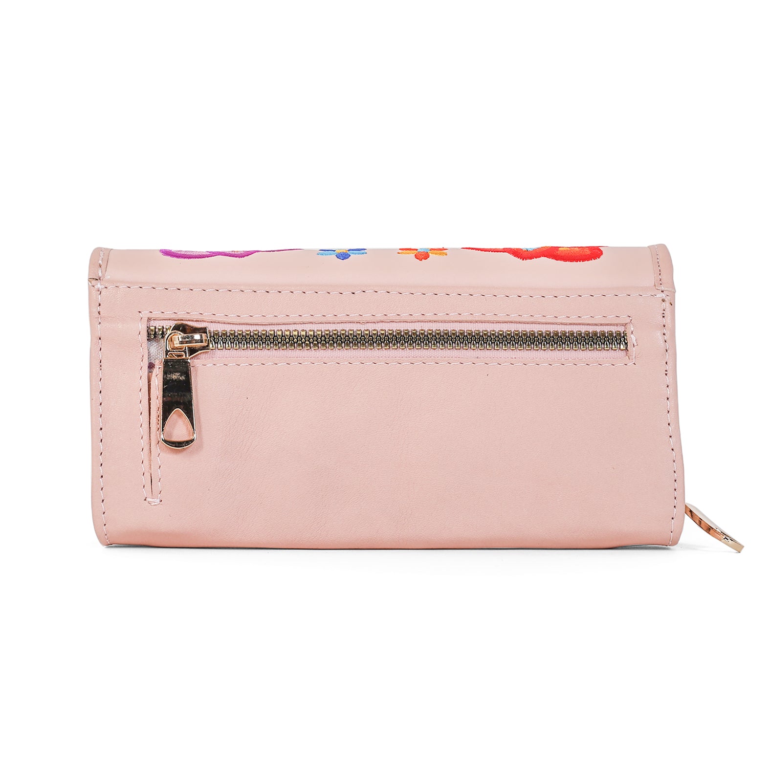 CARTERA 955 BORDADO FLOR ISTMO ROSA