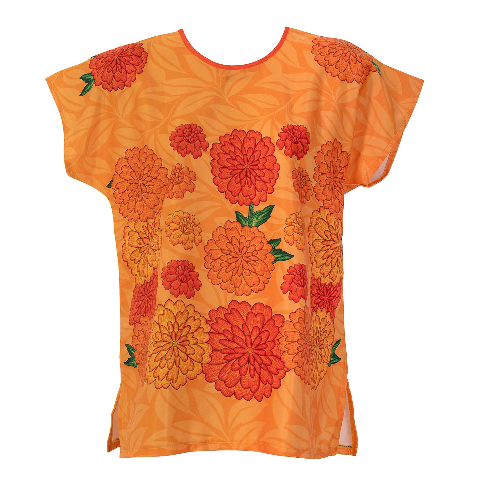 BLUSA HUIPIL CEMPASUCHIL NARANJA