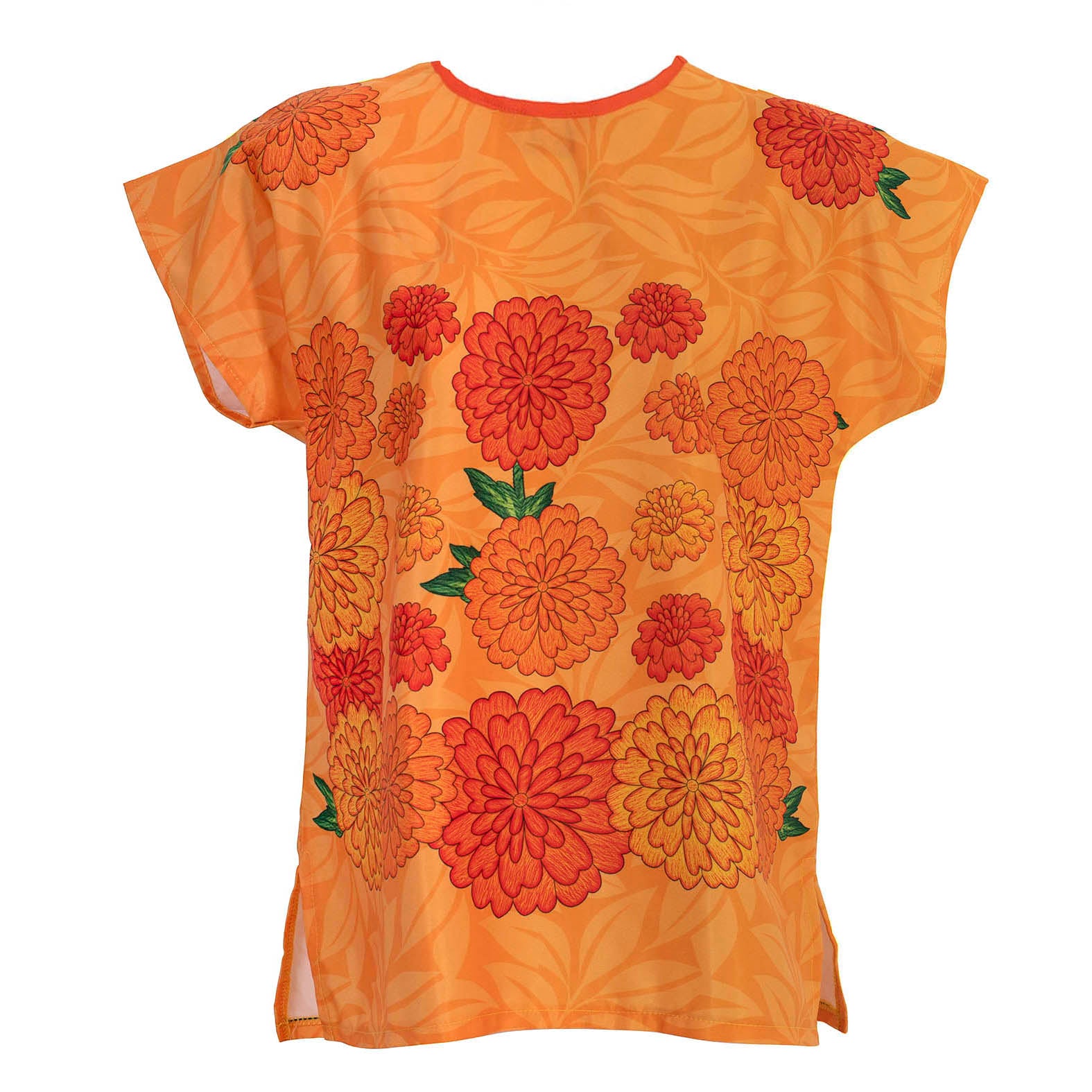 BLUSA HUIPIL CEMPASUCHIL NARANJA