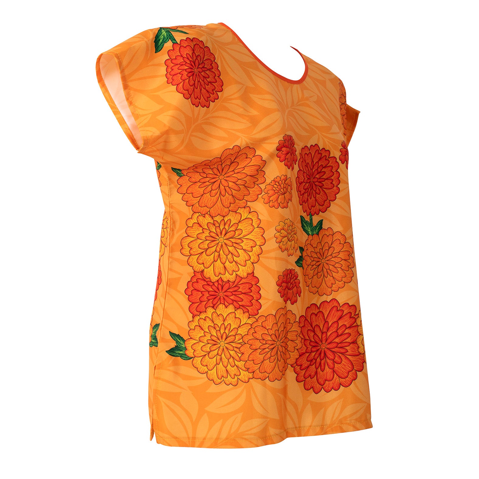 BLUSA HUIPIL CEMPASUCHIL NARANJA