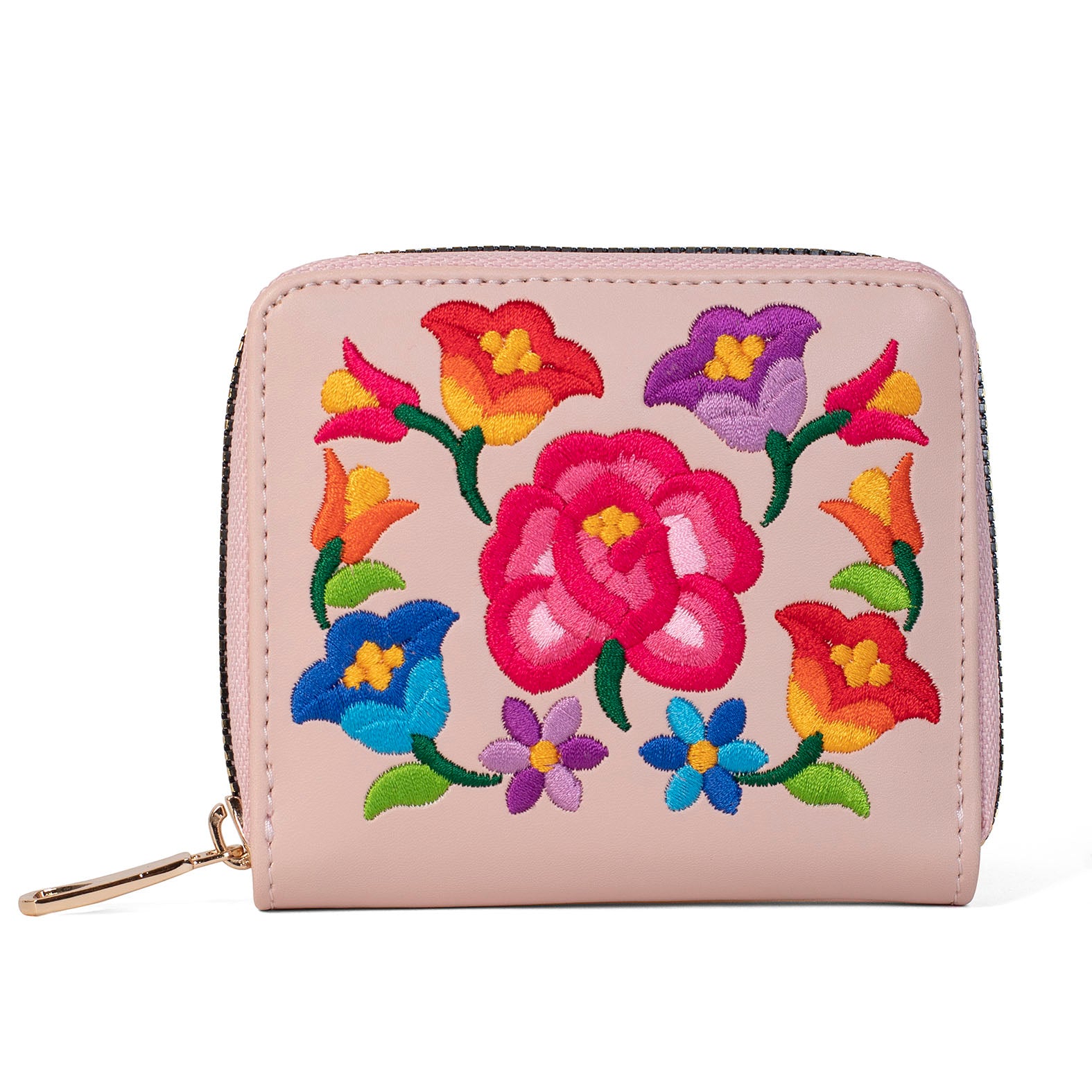 CARTERA CANDY FLORAL BORDADO ROSA