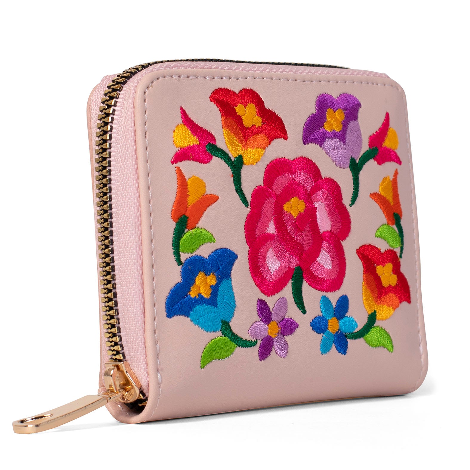 CARTERA CANDY FLORAL BORDADO ROSA