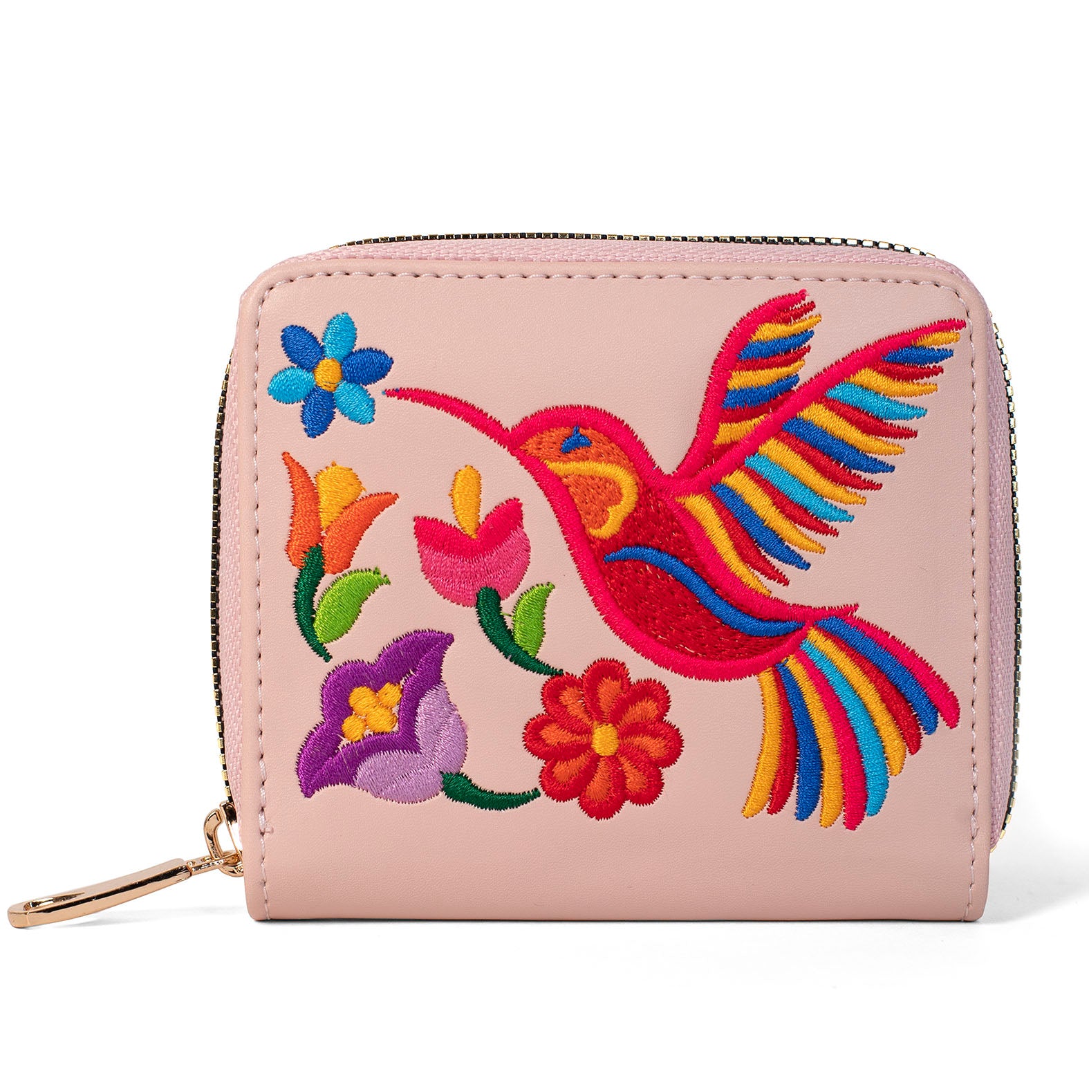 CARTERA CANDY COLIBRI BORDADO  ROSA