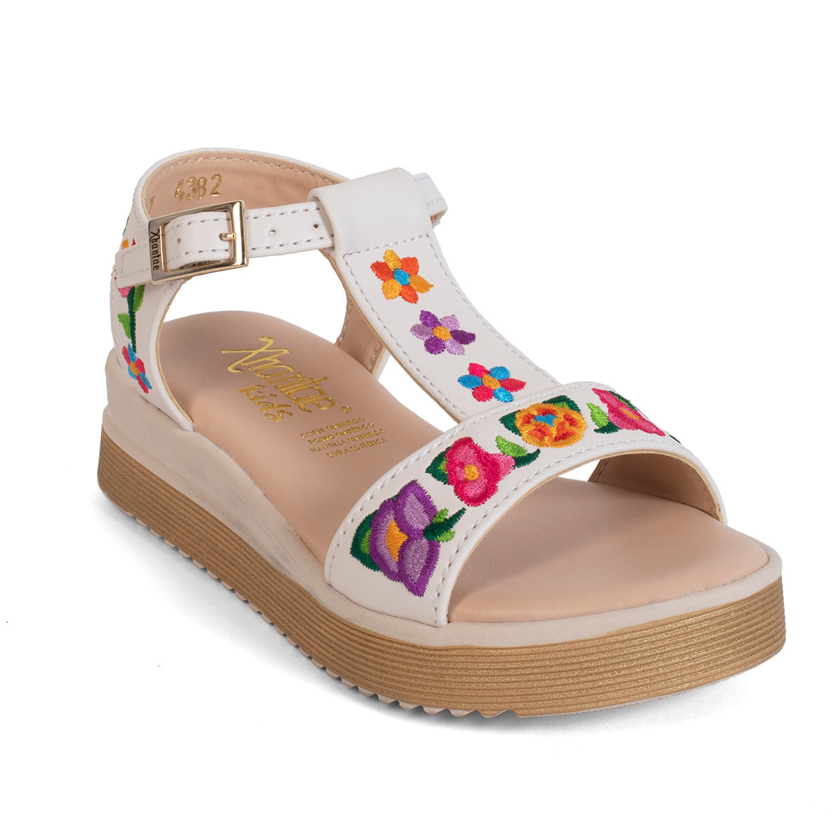 SANDALIA DALIA FLORAL LATTE BORDADO