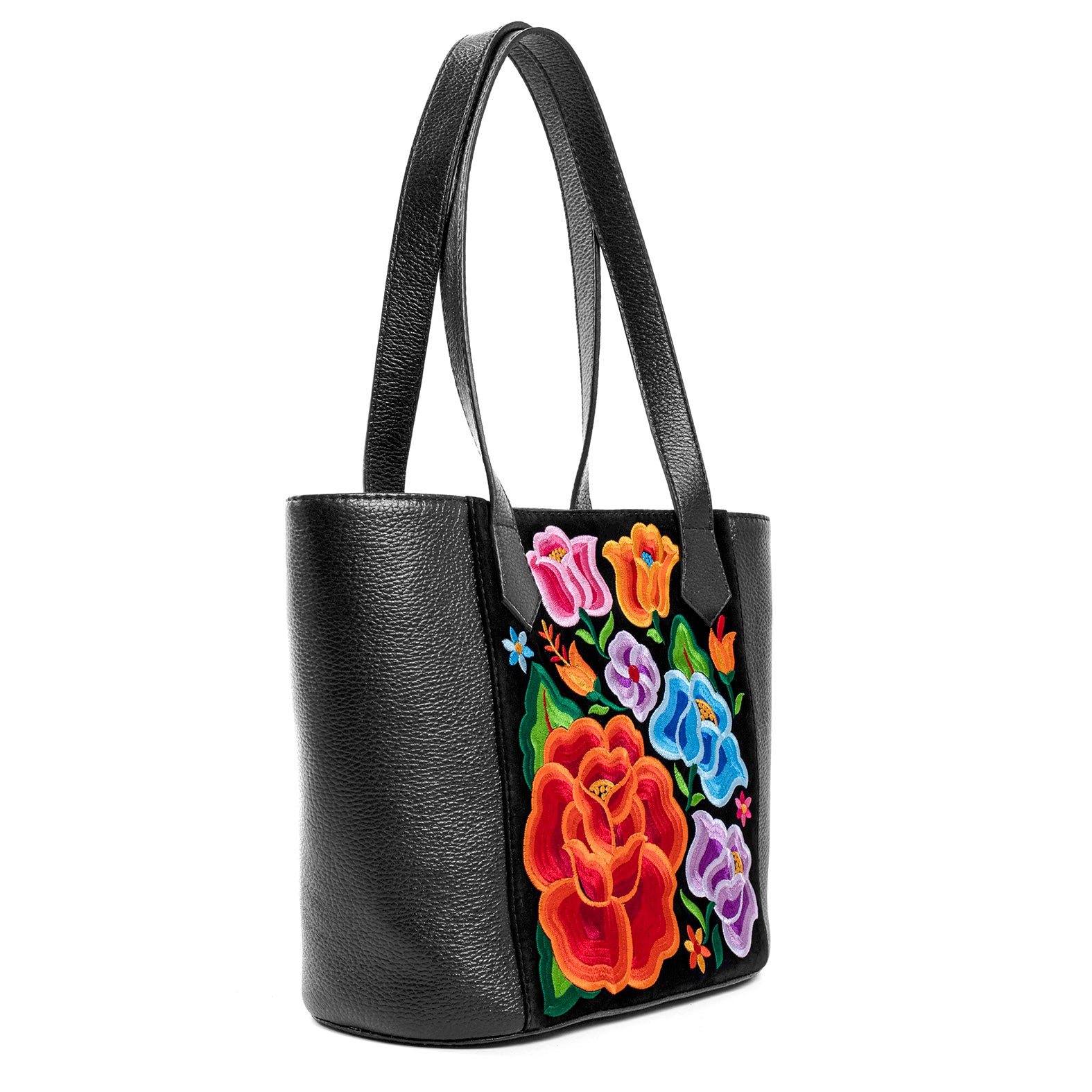 BOLSA GRISELDA BORDADO FLORAL NEGRO